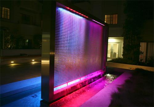 Woven Wire Drapery - Stainless steel woven wire drapery for decorating building wall